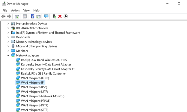 kaspersky security data escort adapter