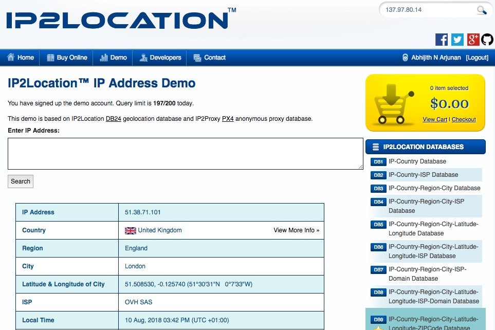 using ip2location to block country