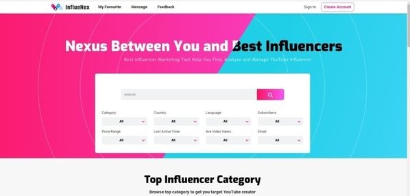 Influenex: Creates A Connection Between You, Your Brand And Best-Matched Influencers