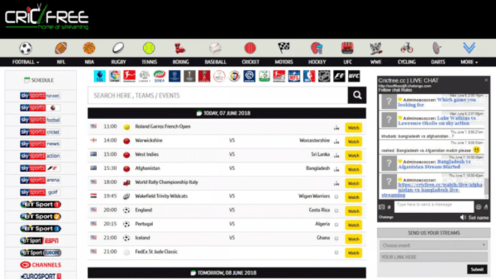 Live streaming best sale football cricfree