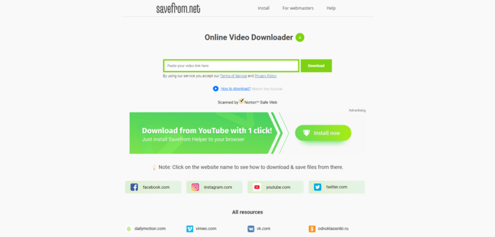 SaveFrom Video Downloader