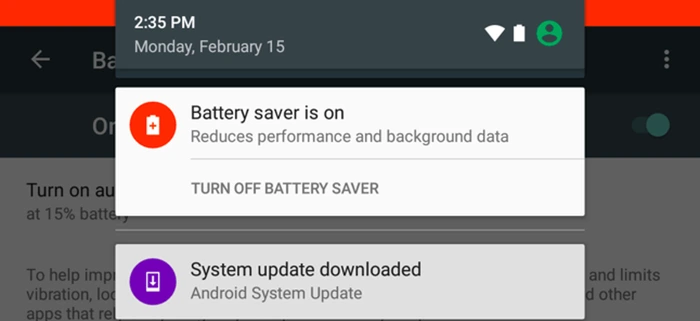 Android Battery saver settings
