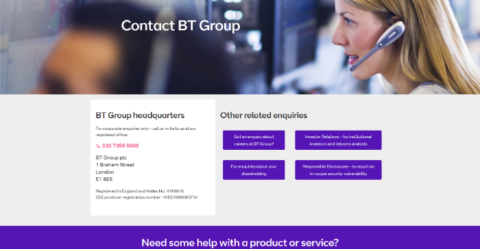 Contact BT Support