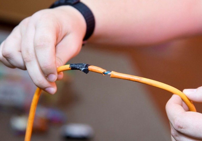 DAMAGED TV POWER CABLE