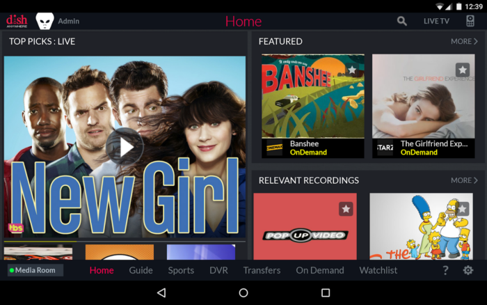 Dish Anywhere app on Android TV