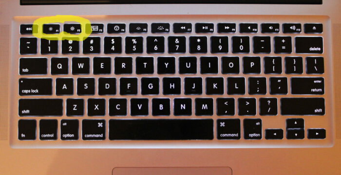 MacBook Pro screen brightness keys