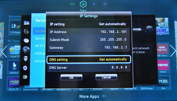 Samsung TV DNS settings