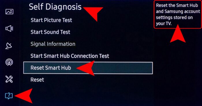 Samsung TV reset Smart Hub