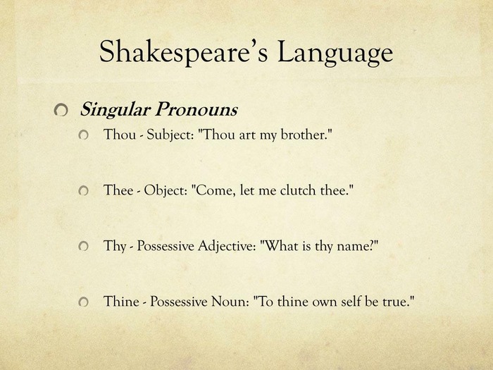 Shakespeare Pronouns