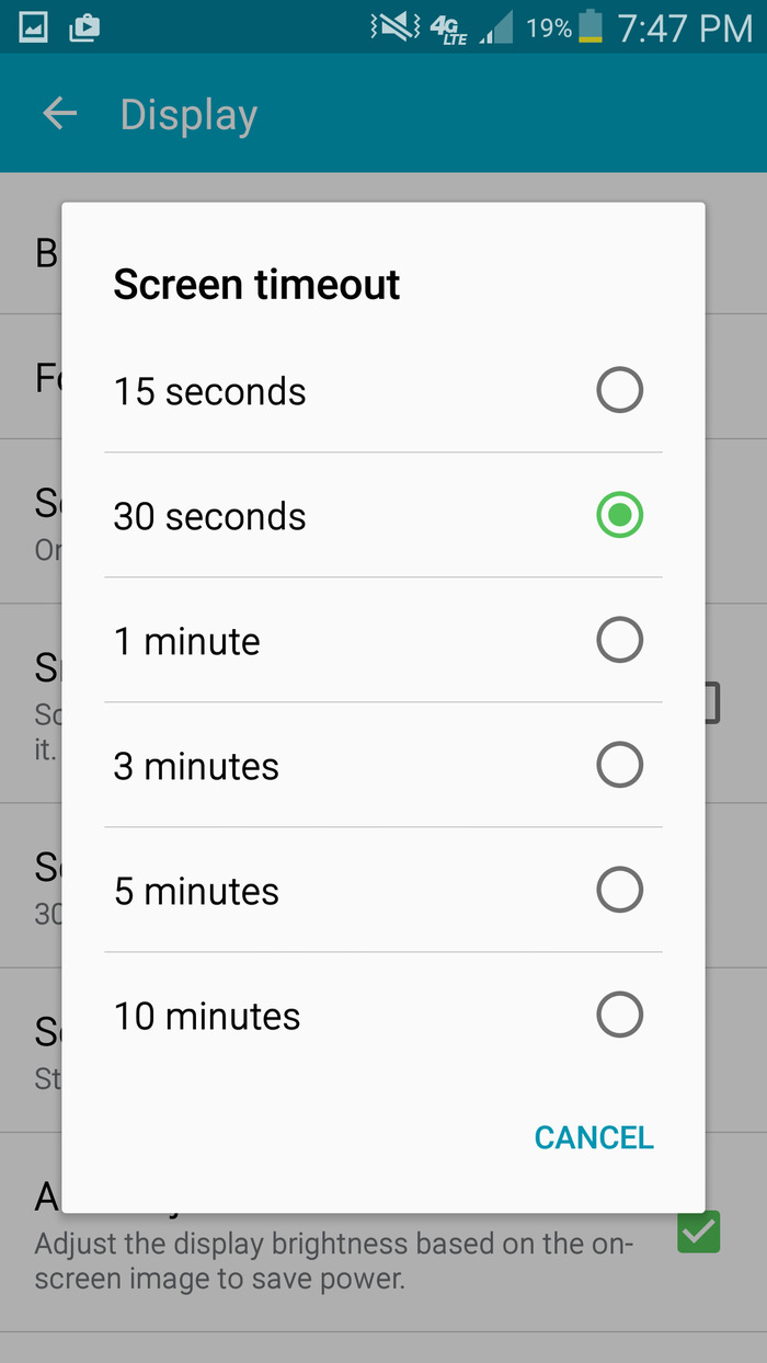 ADJUST MOBILE DEVICE SCREEN TIMEOUT SETTINGS