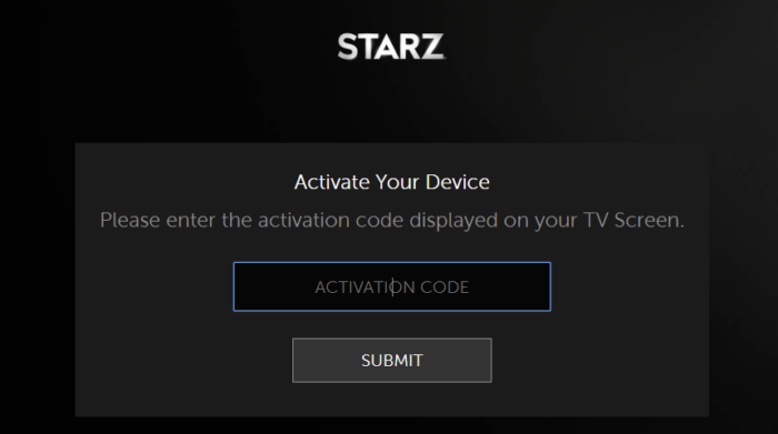 STARZ XBOX ACTIVATION