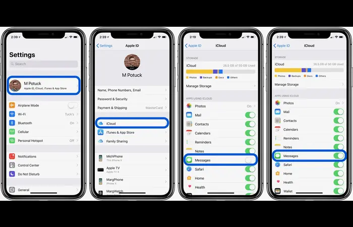 TOGGLE iCloud MESSAGES