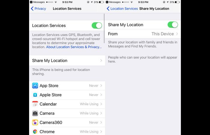 ENABLE LIVE LOCATION ON IPHONE