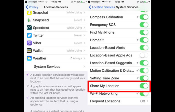 Enable Live Location Sharing