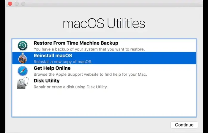 MacBook reinstall macOS