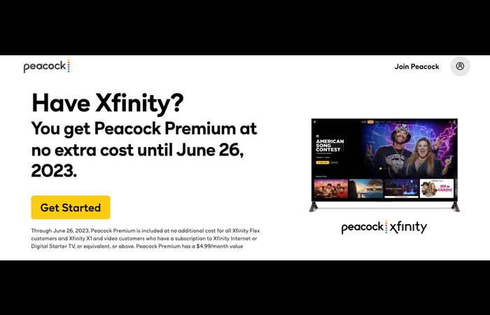 Peacock TV activation on Xfinity Flex