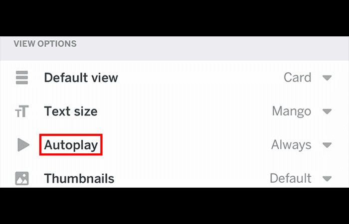 Reddit app settings autoplay