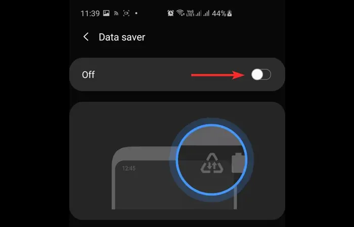 Turn off data saver mode Android iOS