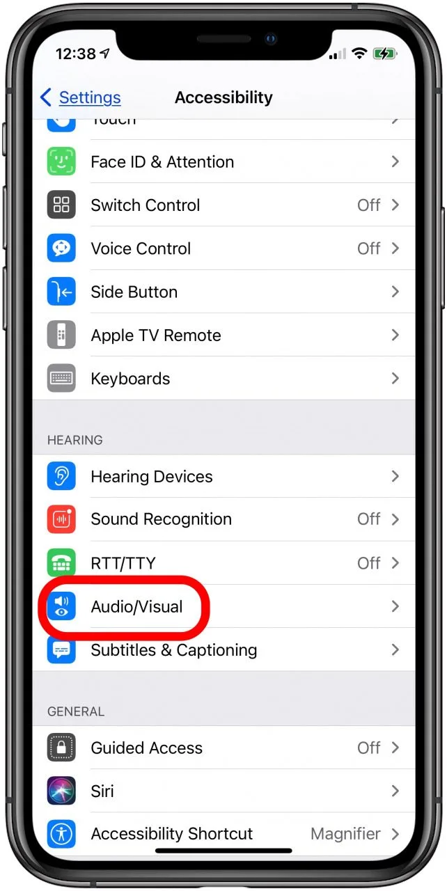 iPhone accessibility audio settings