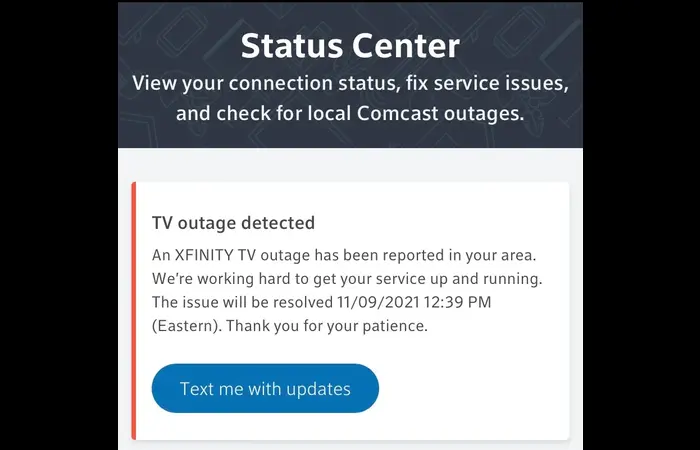 xfinity outage