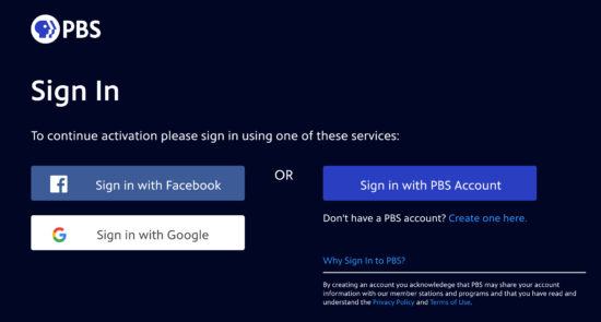 Activate pbs.org On Android TV