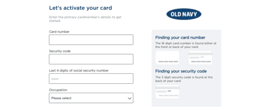 How to Activate OldNavy.com Card