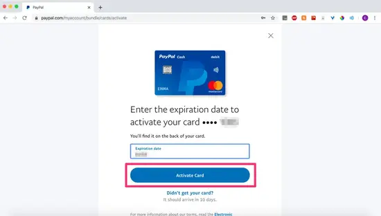 How to Activate PayPal.com Card