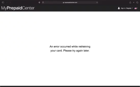 Myprepaidcenter.com card activation common errors