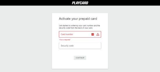 Playcard.com Card Activation Common Errors