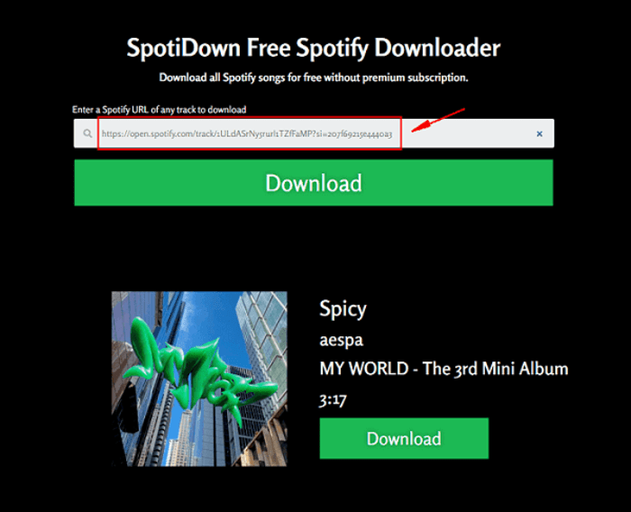 Convert Spotify to MP3 via Online Downloader