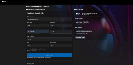 Activate musicchoice.com On Android TV