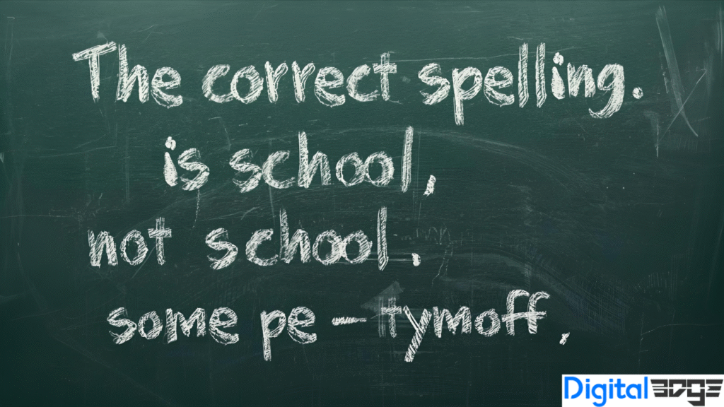 the correct spelling is school not school. some pe - tymoff