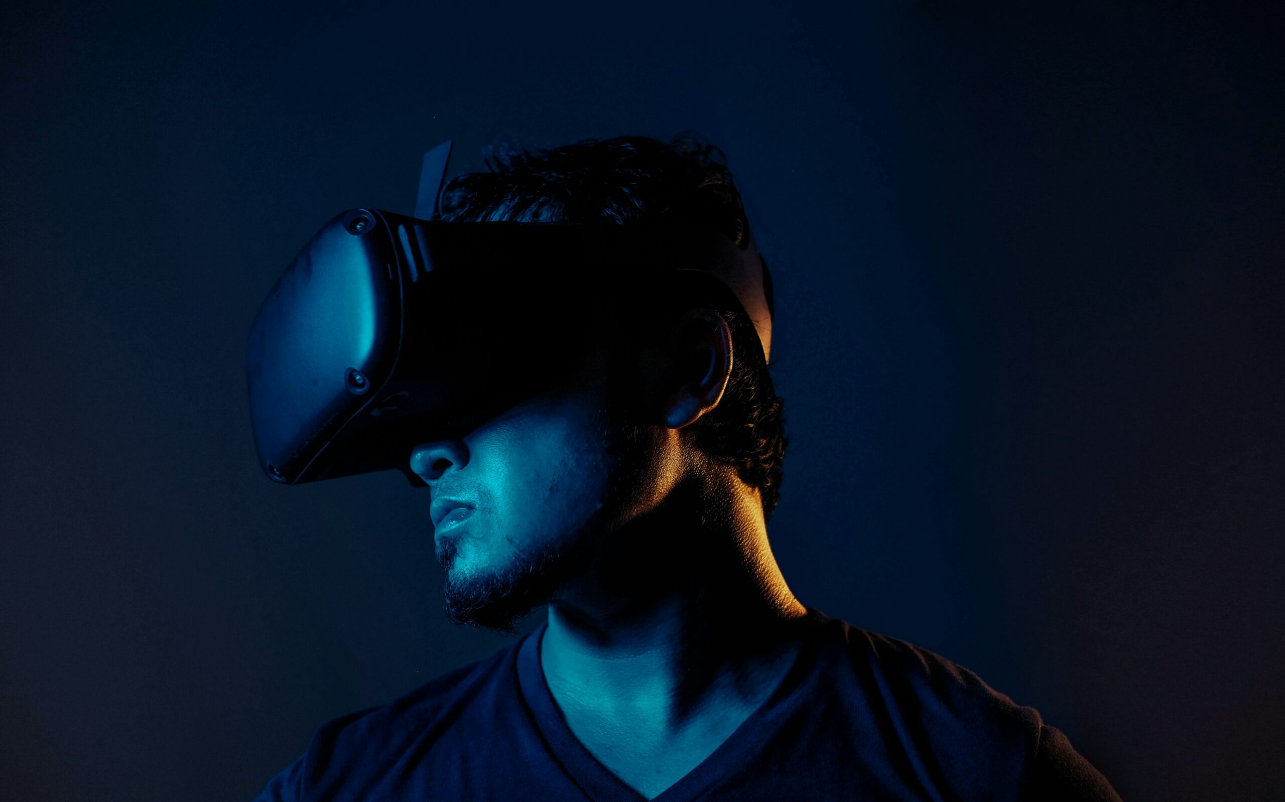 A man wearing a VR headset